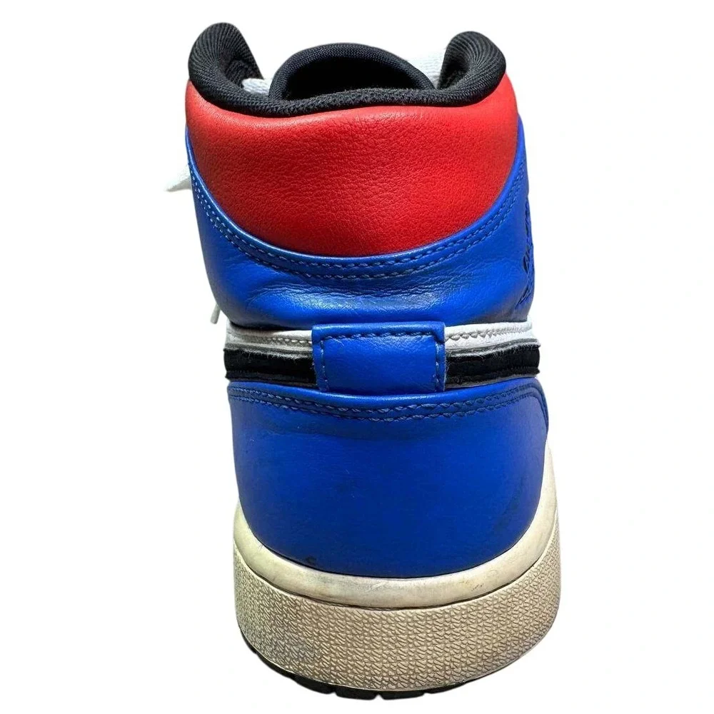 Nike Air Jordan 1 Mid Top 3 Men 8.5 Red‎ Blue Retro Basketball 554724-124